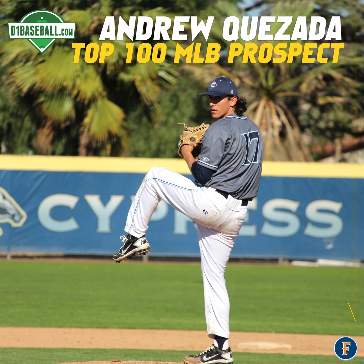 Andrew Quezada Earns Spot on D1Baseball's Top 100 MLB Prospects List