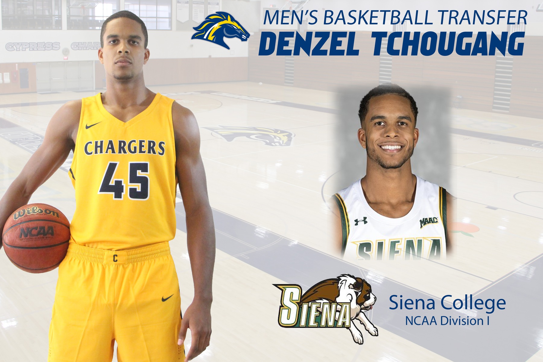 Denzel Tchougang to Suit Up for NCAA Division I Siena College Men's Basketball in 2018
