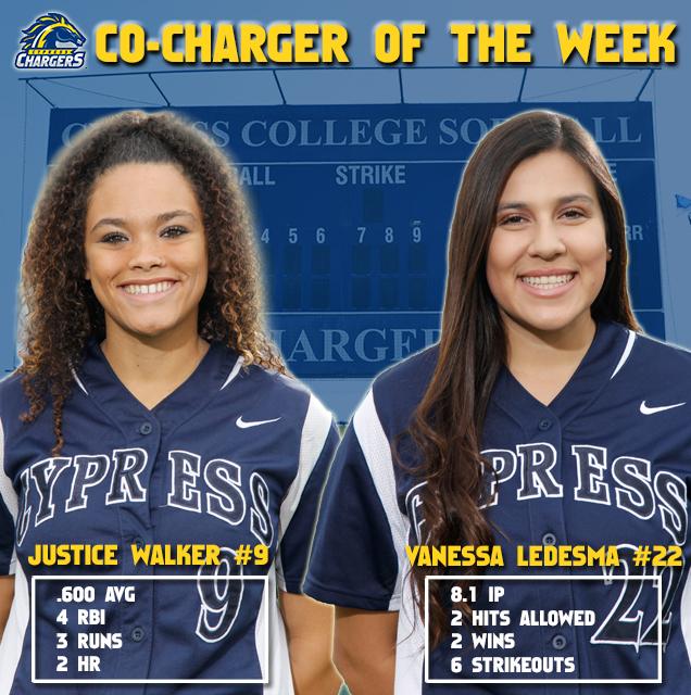 Walker & Ledesma Receive Co-Charger of the Week (Apr. 4-10)