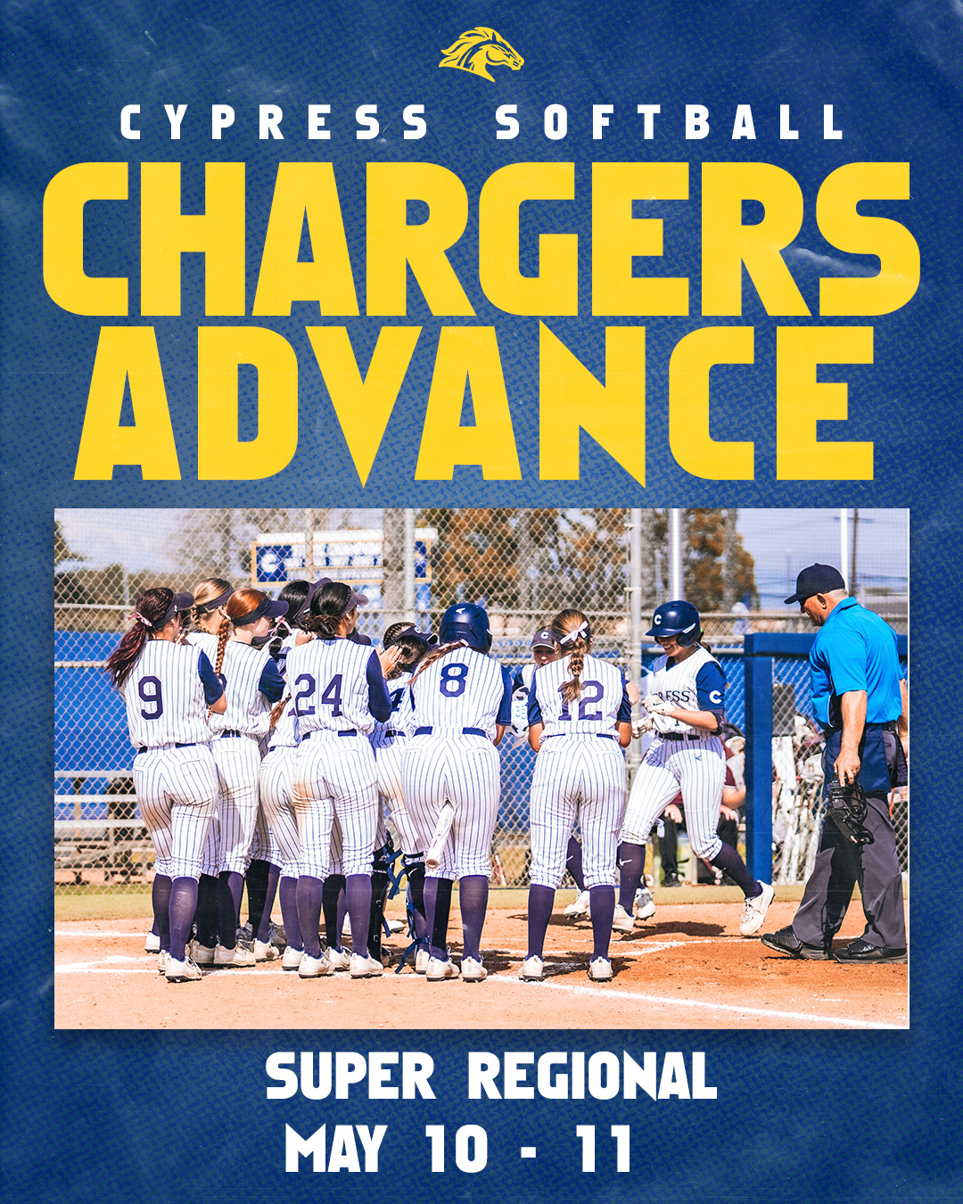 Cypress Chargers Softball Dominates College of the Canyons in SoCal Regionals Opening Round